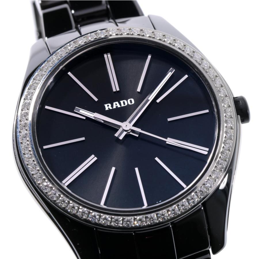 RADO クォーツ腕時計 ブラックダイヤル, ガラスが外れている! HYPERCHROME RADO ラドー ハイパークローム ダイヤ クォーツ R32312152
