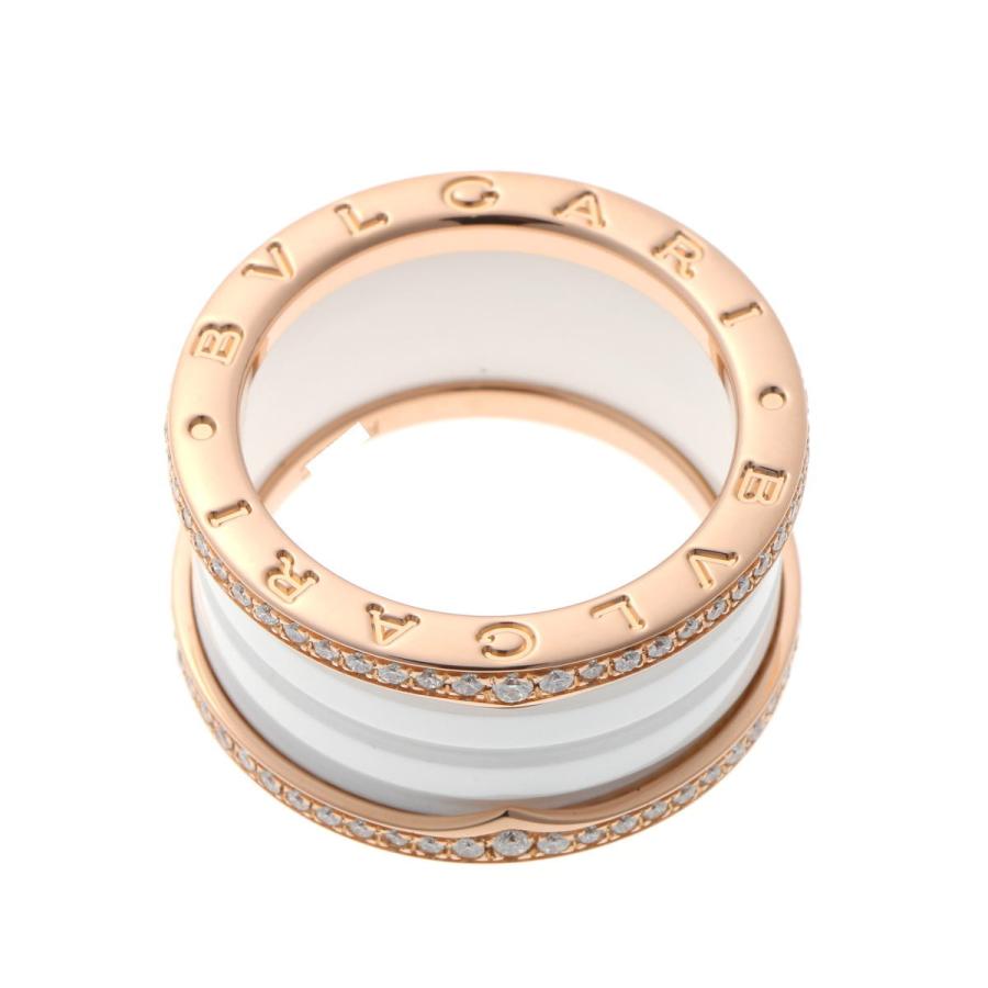 BVLGARI Bzero1 ビーゼロワン 4Pダイヤ リング 指輪 Au750PG 8.9g ピンクゴールド 49 8号 (194530