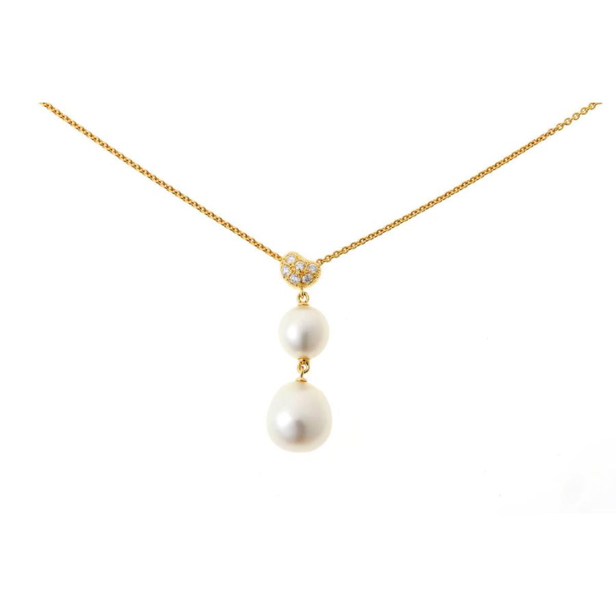 MIKIMOTO（ミキモト） バロックパール ダイヤ ネックレス - イエロー