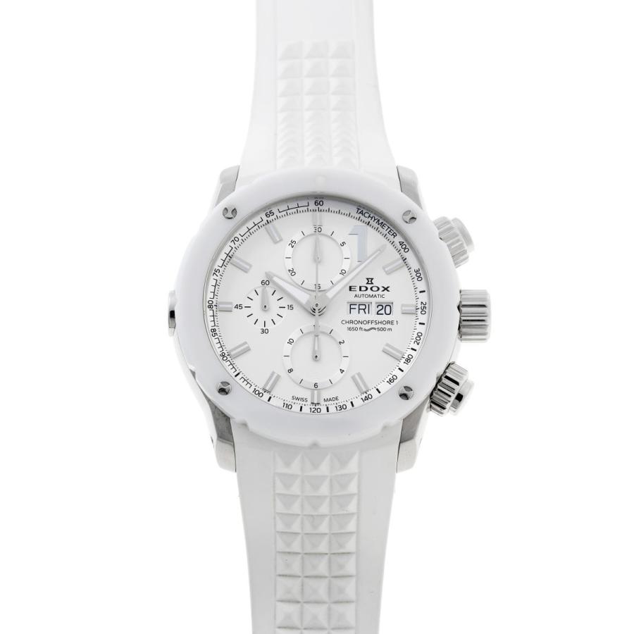 【新品未使用品】EDOX クロノオフショア1 ラバーベルト(ホワイト) クロノオフショア-1 EDOX エドックス クロノオフショア1 クロノグラフ