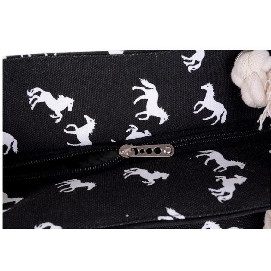 バッグ ホースデザイン 馬 キャンバス ショルダーバッグ : Horse Style
