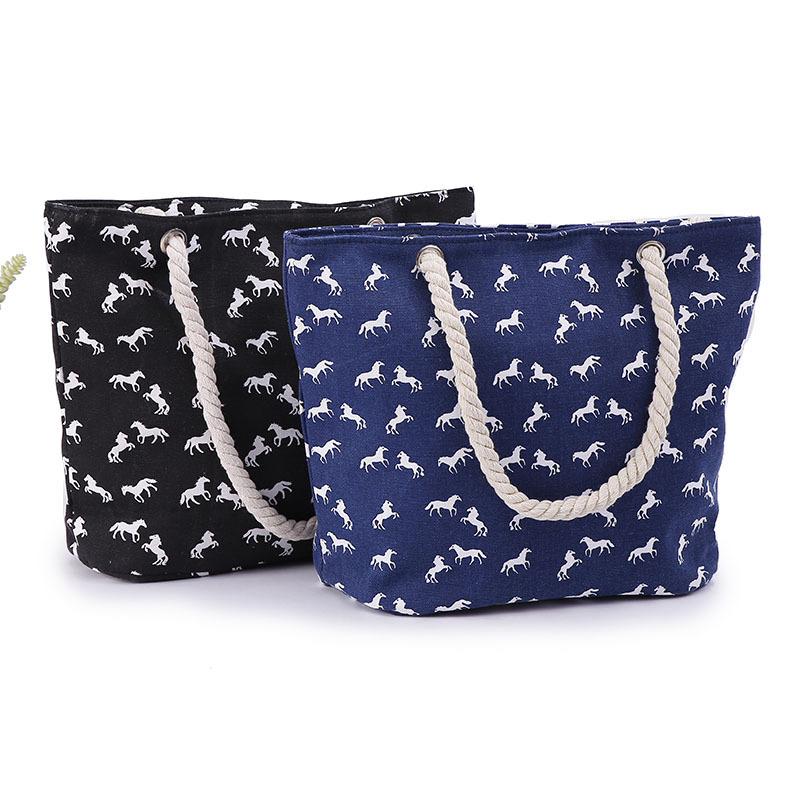 バッグ ホースデザイン 馬 キャンバス ショルダーバッグ : Horse Style