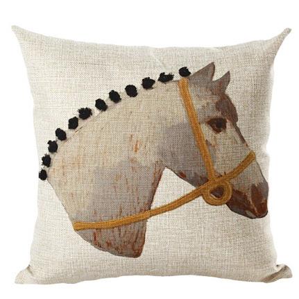 クッションカバー 馬 45x45cm リアル馬 ホーススタイル : Horse Style
