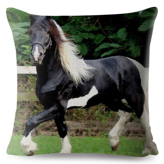 クッションカバー 馬 45x45cm リアル馬 ホーススタイル : Horse Style