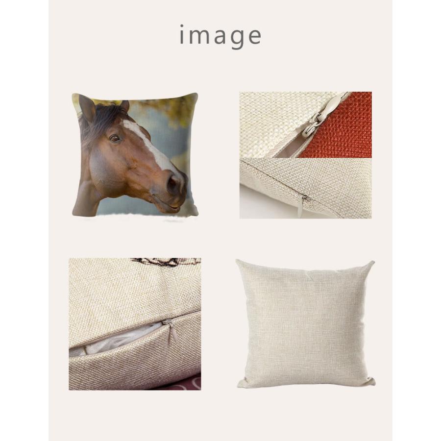 クッションカバー 馬 45x45cm リアル馬 ホーススタイル : Horse Style