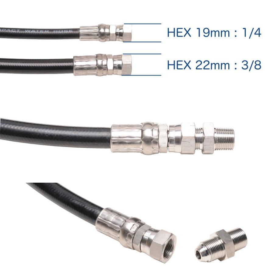 15M 1/4（2分）両端メス金具＋ニップル付 高圧洗浄機ホース(バンザイ