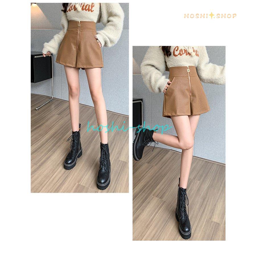 レザーパンツ レディース ショートパンツ 短パン パンツ 革