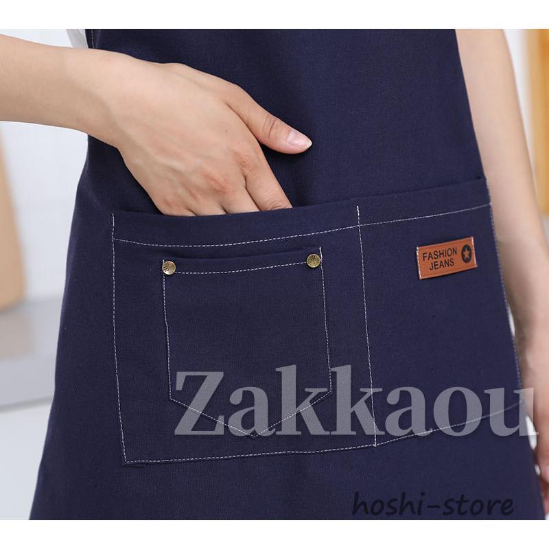 デニムエプロン 安い 美容師 DIY H型 首掛け ワークエプロン 調理実習