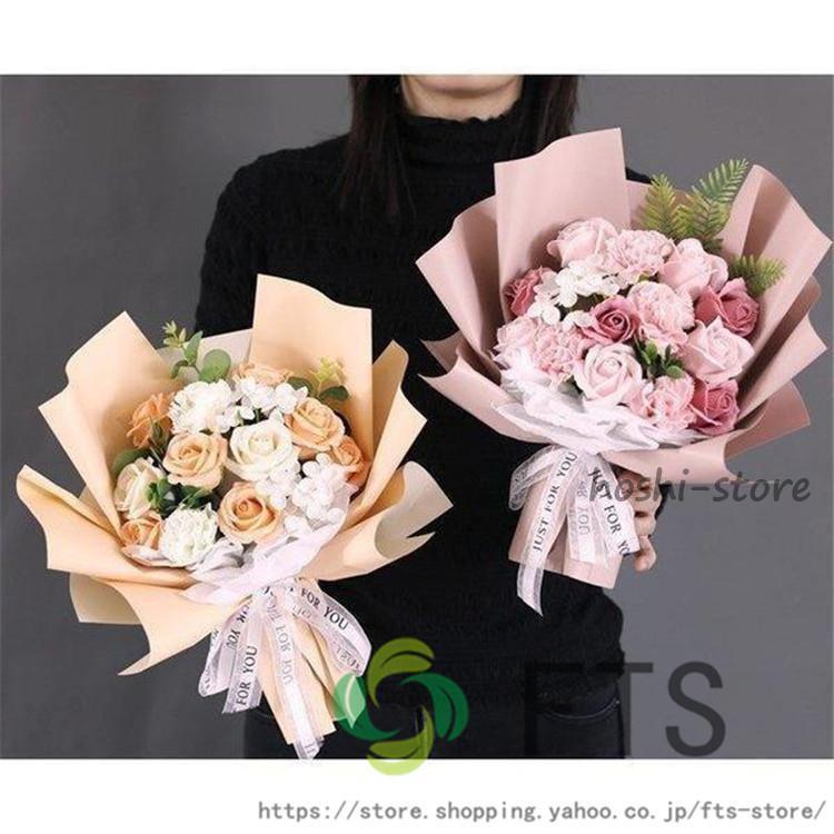 ソープフラワー花束花弁ブーケギフト石鹸のお花soapflowerボックス薔薇