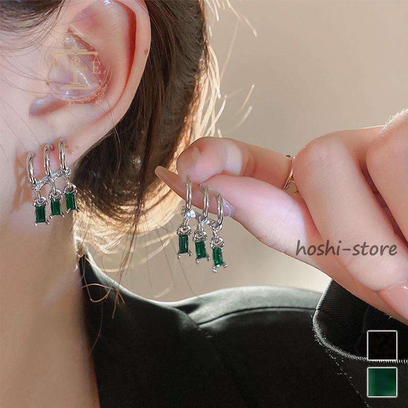 3連ピアス レディースグリーンピアス韓国 : 星野 - 通販 - Yahoo