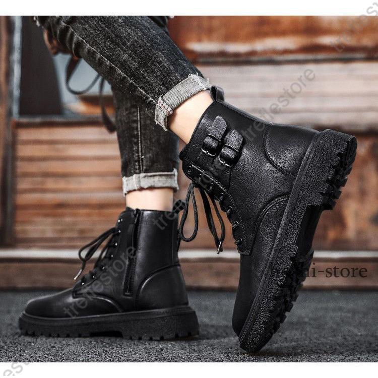 メンズ ショートブーツ ブーツ 靴 サイドジップ ハイカット