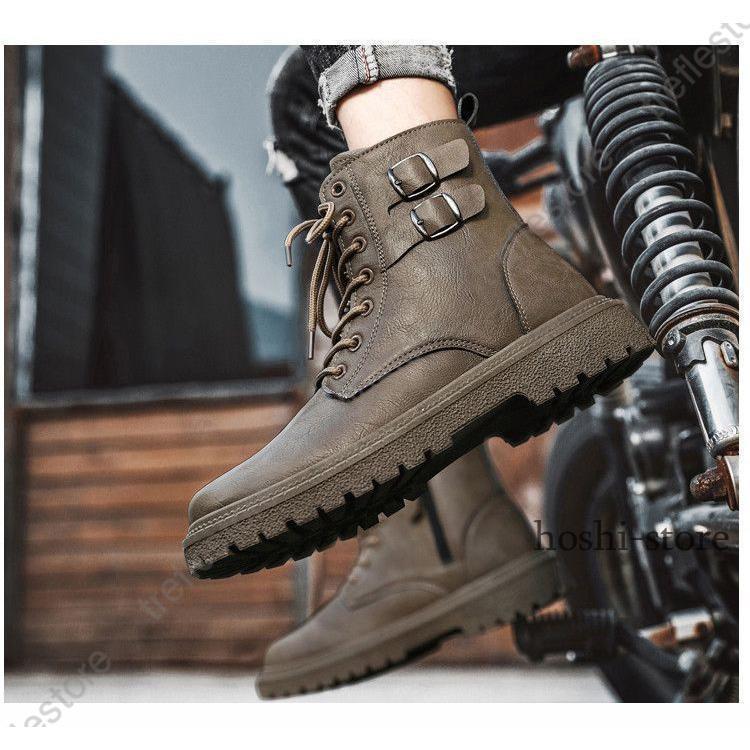 メンズ ショートブーツ ブーツ 靴 サイドジップ ハイカット