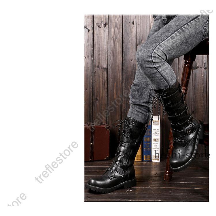 メンズ ロングブーツ ブーツ 靴 韓国風 合わせやすい メンズ