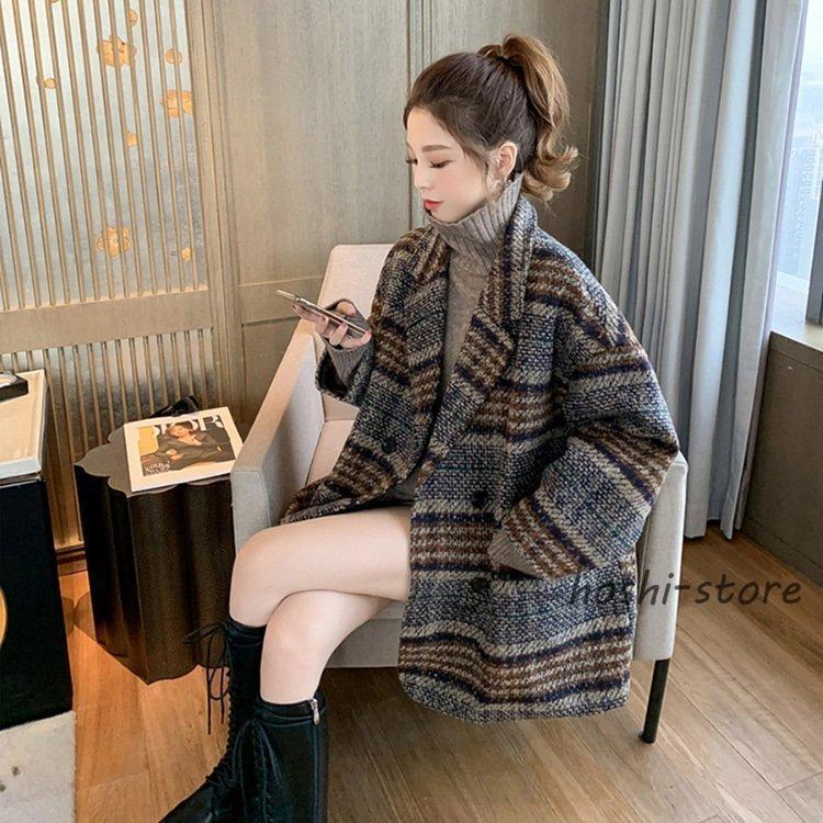 コート レディース 秋冬 40代 ピーコート Pコート チェック柄 コート レディース 秋冬 40代 ピーコート Pコート チェック柄
