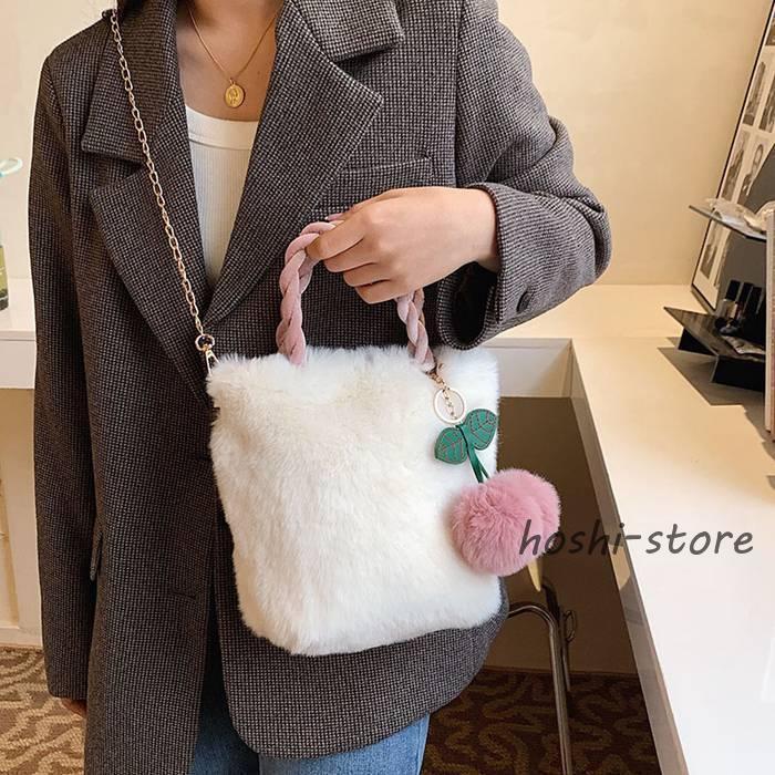 ディーゼル  MINI CROSS BODY BAG シャギーフェイクファー2WAYショルダーバッグ レディース DIESEL◇ショルダーバッグ/フェイクファー/BLK : セカンドストリート
