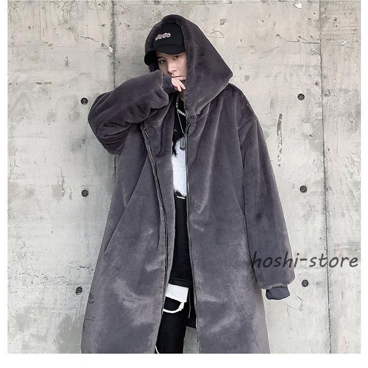 ボアコート メンズ ファー ロングコート ジャケット フェイク