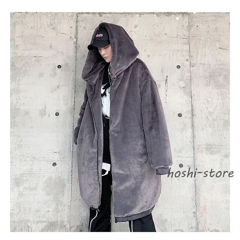 ボアコート メンズ ファー ロングコート ジャケット フェイク