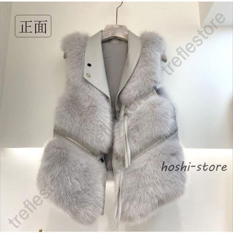 フェイクファー ベスト レディース ドッキング レイヤード