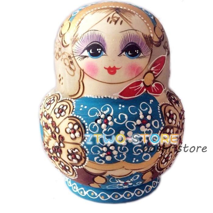 マトリョーシカ　ロシア民芸品 ☆芸術性の高い☆ロシア民芸品伝統工芸塗りマトリョーシカ☆送料