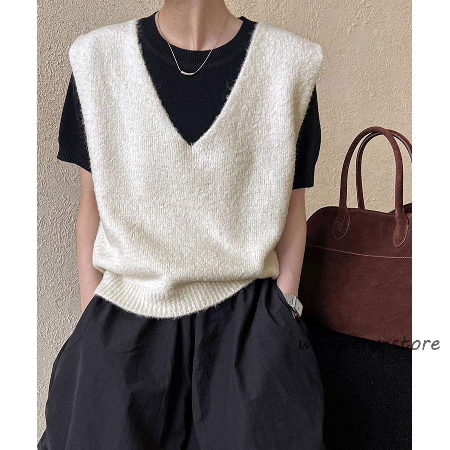 ベスト レディース Vネックニットベスト : 星野 - 通販 - Yahoo