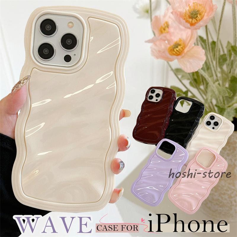 スマホケース iPhone15 iPhone14 iPhone13 ウェーブ 可愛い iPhone  