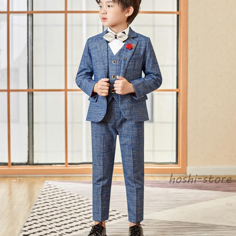 子供服 フォーマル スーツ おしゃれ 入学式 卒業式 男の子 タキシード キッズ 結婚式 発表会 卒園式 七五三 誕生日 子ども ジュニア 90 100 110 120 130 140 150の画像