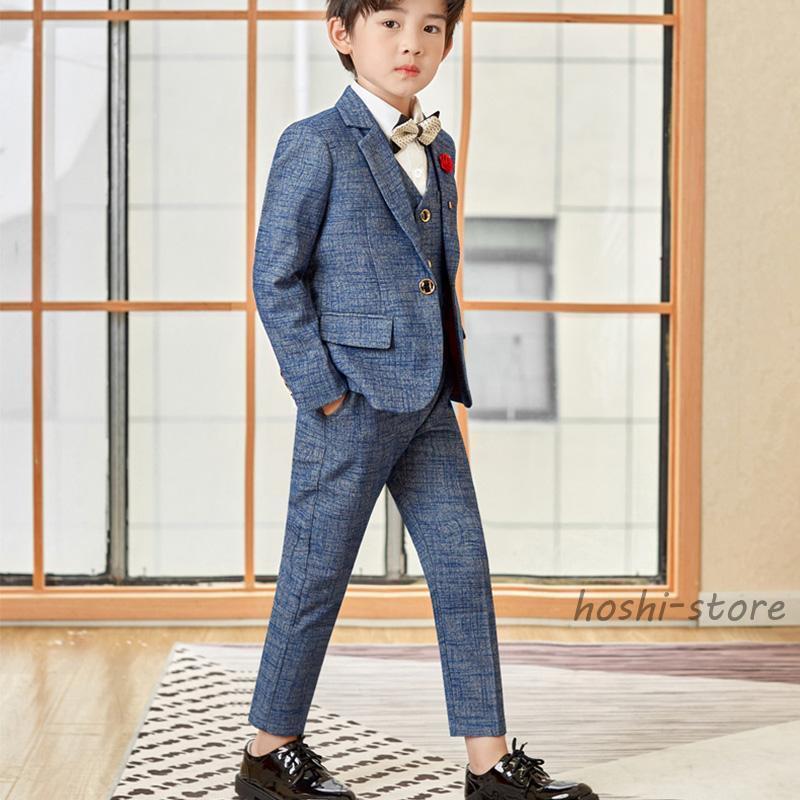 子供服 フォーマル スーツ おしゃれ 入学式 卒業式 男の子 タキシード キッズ 結婚式 発表会 卒園式 七五三 誕生日 子ども ジュニア 90 100 110 120 130 140 150の画像