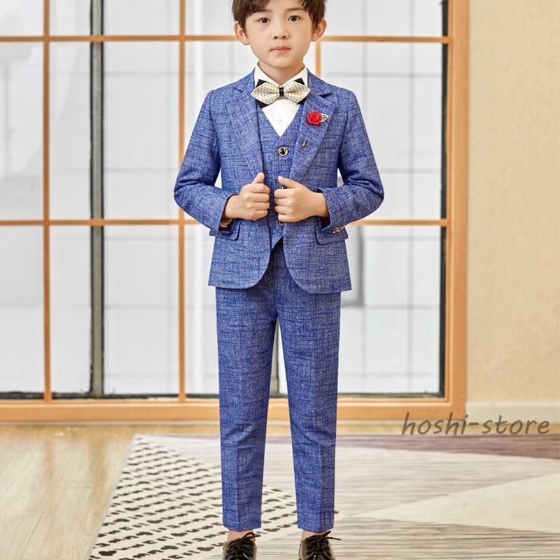 子供服 フォーマル スーツ おしゃれ 入学式 卒業式 男の子 タキシード キッズ 結婚式 発表会 卒園式 七五三 誕生日 子ども ジュニア 90 100 110 120 130 140 150の画像