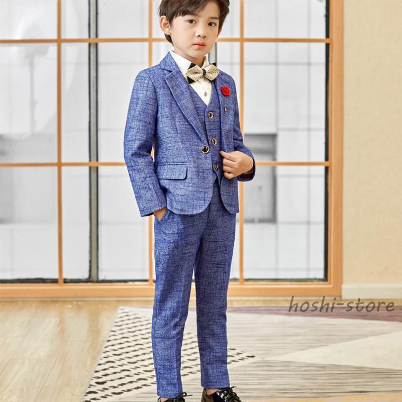 子供服 フォーマル スーツ おしゃれ 入学式 卒業式 男の子 タキシード キッズ 結婚式 発表会 卒園式 七五三 誕生日 子ども ジュニア 90 100 110 120 130 140 150の画像