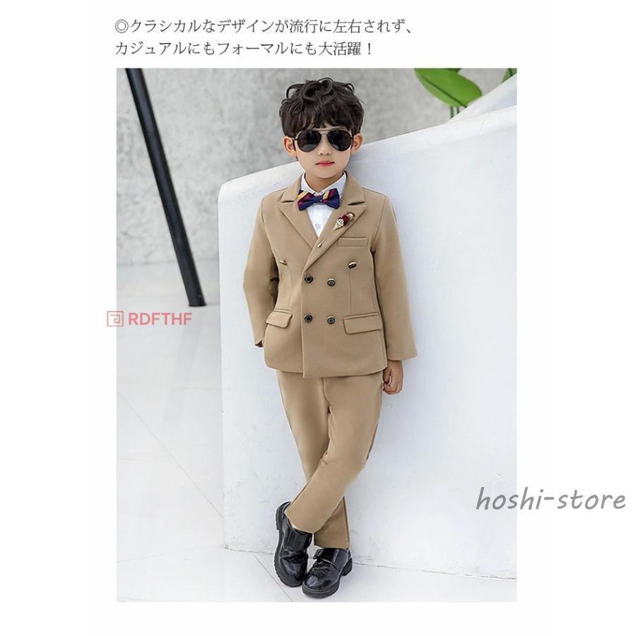 子供スーツ 2点セット ジャケット ズボン キッズスーツ 男の子スーツ フォーマルスーツ タキシード 紳士服 誕生日 フォーマル 100cm 110cm 120cm 130cm 140cmの画像