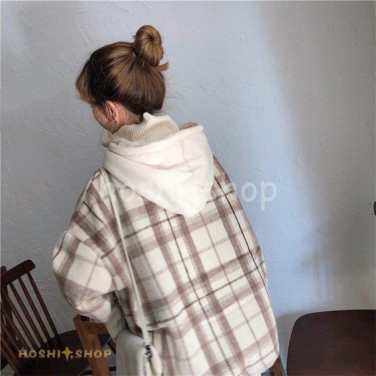 裏起毛パーカー レディース パーカ オシャレ 2色 チェック柄 一枚で