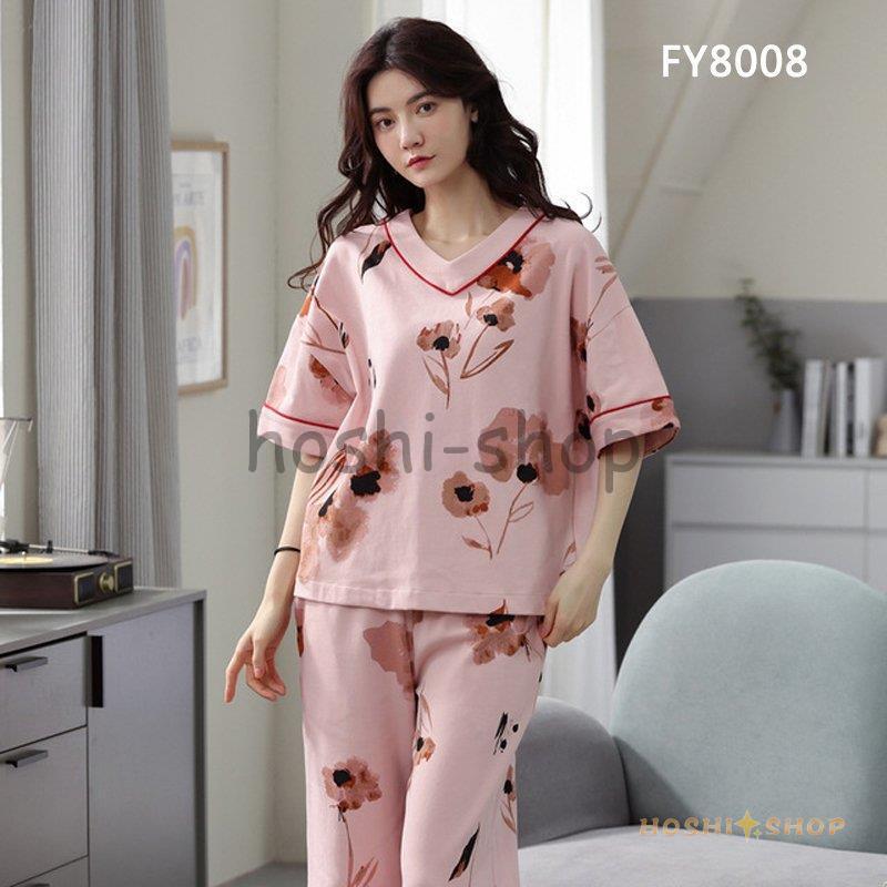 パジャマ レディース 夏 ２点セット ルームウェア プリント 花柄 半袖 ワイド 七分丈パンツ 大きいサイズ 部屋着 ゆったり おしゃれ 可愛い 母の日 プレゼント Ky0910 Nsmm46 星野 通販 Yahoo ショッピング