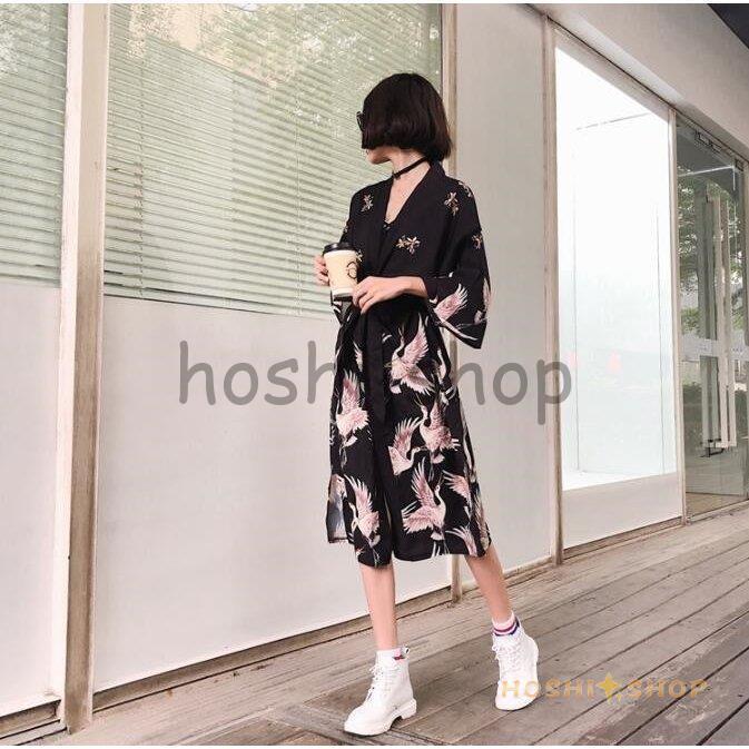 着物風　ガウン 着物羽織コート・ガウン 濃紺・波模様 23-5｜FAR EAST FABRIC