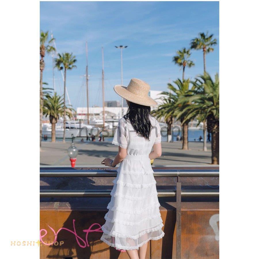 ロングワンピース オシャレ ワンピース レディース ロング丈 白ワンピース ワンピ 着痩せ 膝下 夏 ビーチ ふわふわ 結婚式ドレス ホワイト Ky0914 Op401 星野 通販 Yahoo ショッピング