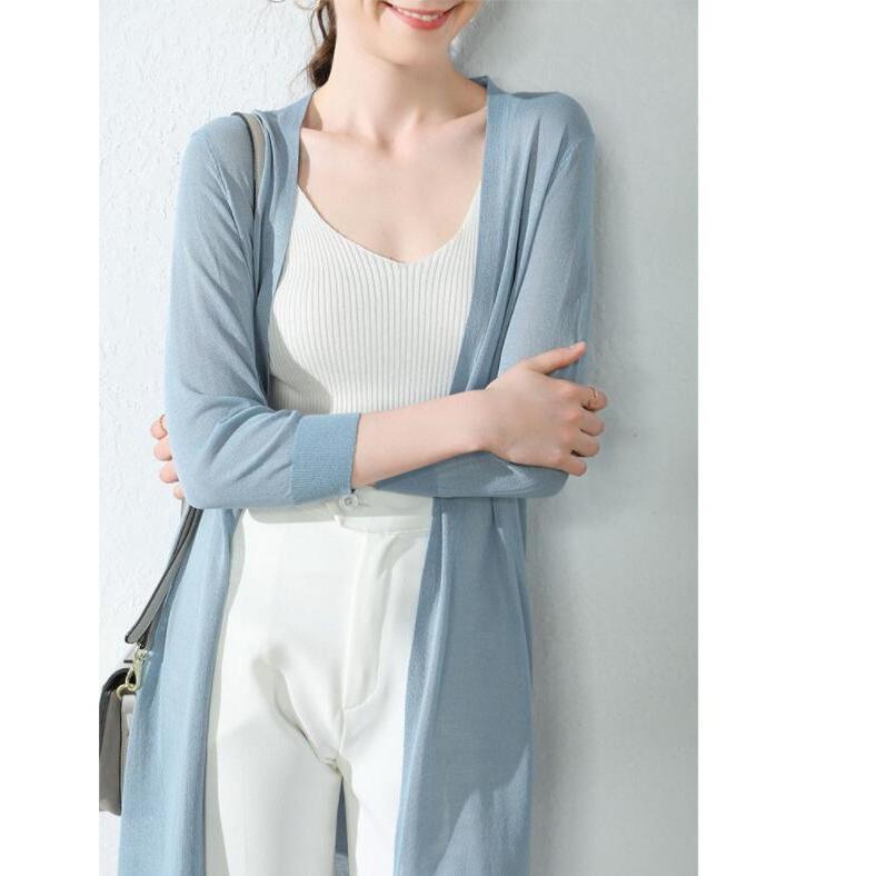 ロングカーディガン レディース 春夏薄手 七分袖カーディガン 着回し アウター ロング丈 羽織り 21 Ky923 Box878 星野 通販 Yahoo ショッピング