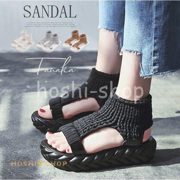サンダル レディース 厚底 メッシュ スポーツサンダル ソックス 通気性 ニットサンダル 歩きやすい 21 黒 白 春 夏 秋 Ky923 Box955 星野 通販 Yahoo ショッピング