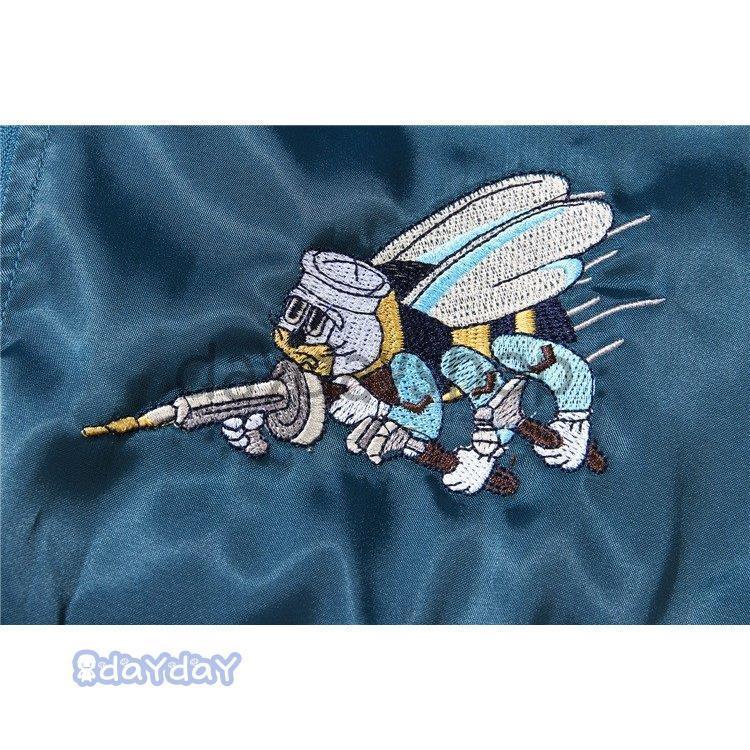 ポイントアップ スカジャン 男女兼用 横須賀メンズ刺繍 ブルゾン 両面