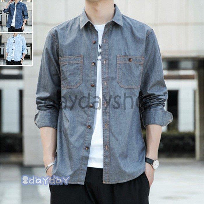 4円 セール特価品 デニムジャケット メンズ Gジャン トップス 薄手 デニムシャツ スリム 長袖 ジージャン ショート丈 春物 秋 ヴィンテージ 新品