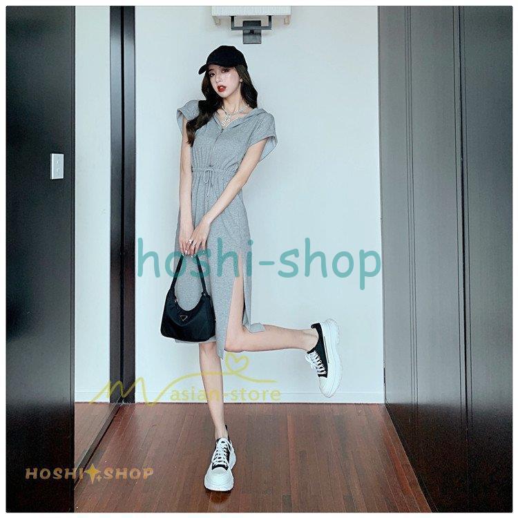 ワンピース レディース ワンピース 無地 スリット ロングワンピース 通勤 Ol 韓国風 着痩せ フード付き 代30代40代 お出かけ ファッション 21作 送料無料キャンペーン