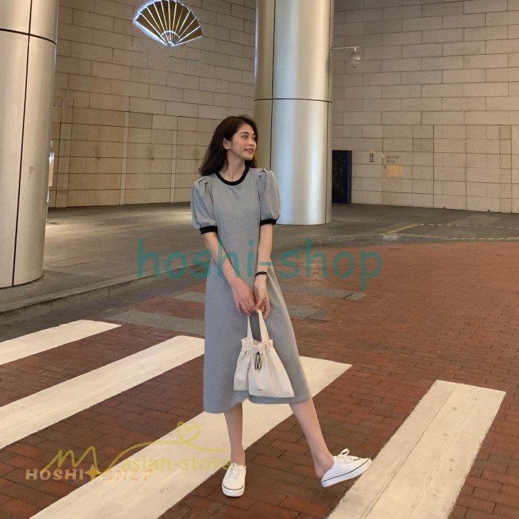 逸品 配色切替 カジュアル コーデ 夏 春 21 新作 女性着 きれいめ フレア 無地 レディース ミディアムワンピース 着痩せ 上品 通勤通学 お出かけ アウトドア 細身 ワンピース カラー グレー 画像参照 Www We Job Com