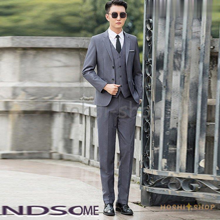 スリーピーススーツ メンズ 3ピース ビジネススーツ スリーピース