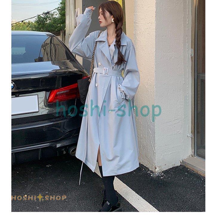 トレンチコート レディース ロング丈 aライン 無地 春秋 アウター