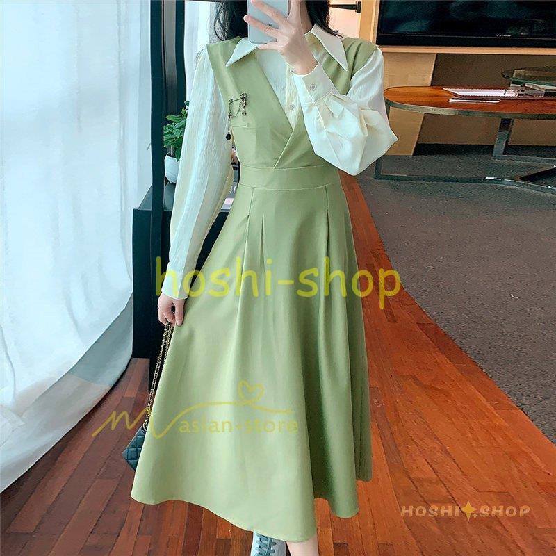 新作 ワンピース レディース ロング シャツワンピース 膝丈 婦人服 無地 ロングワンピース フォーマルワンピース 卒業式 入園式 春ワンピース 通勤通学 仕事用 Star0126 Newa39 星野 通販 Yahoo ショッピング