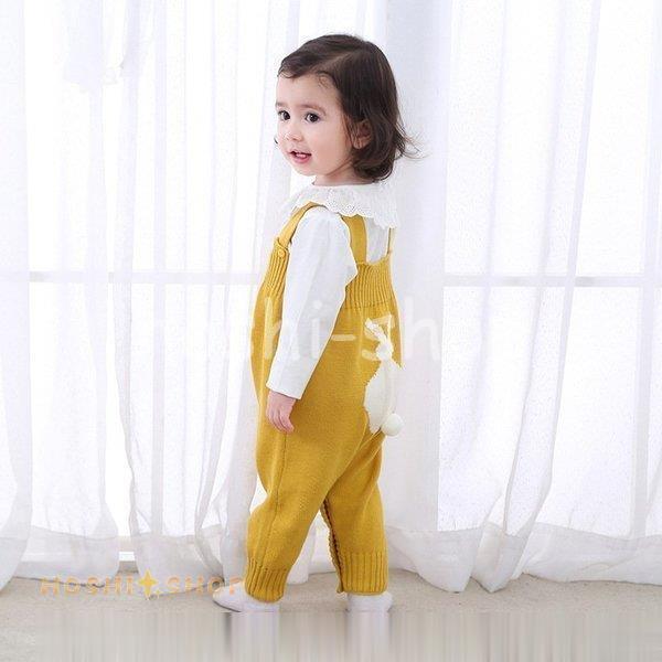 ベビー服 オーバーオール ニットソー つなぎ サロペット うさぎ