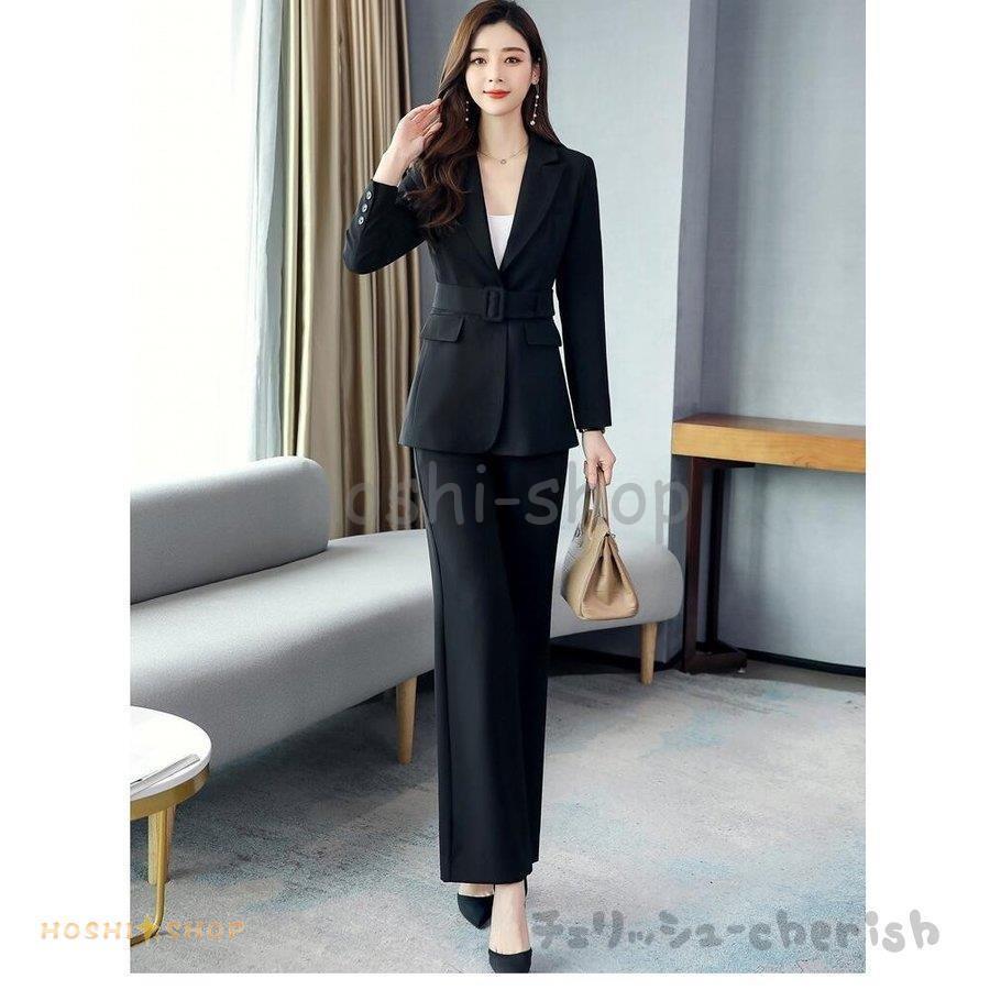 ガウチョパンツスーツ レディース ベルト付き セレモニースーツ スーツジャケット ビジネス 入学式 卒業式 通勤 Ol 細身 代 30代 40代 おしゃれ Star1021 Suit1033 星野 通販 Yahoo ショッピング