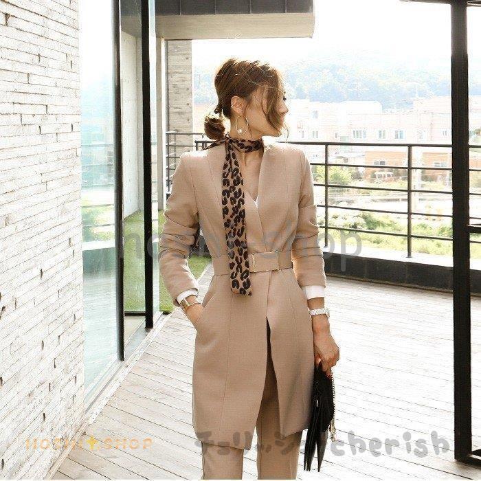 セットアップ スーツ レディース パンツスーツ ジャケット ロング