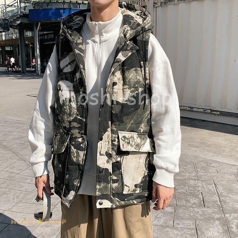 新作商品 迷彩 レディースダウンコート カジュアルコート 40代 30代 代 ベスト 秋冬 お兄系 おしゃれ 通学 通勤 中綿 カジュアル防寒着 防風 保温 メンズコート フード付き アウター メンズ 袖なし ダウンベスト カッコイイ ジャケット Oyostate Gov Ng