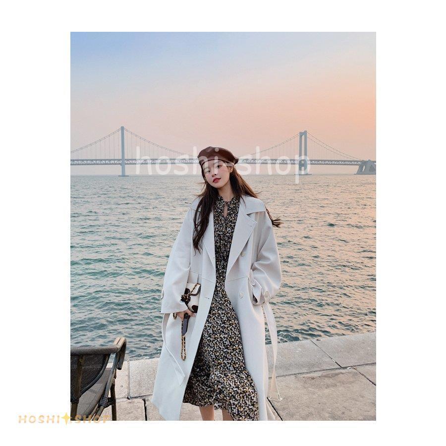 新しいブランド レディース トレンチコート スプリングコート ロング丈オシャレ レディース トレンチコートコート 春 ゆったり Ol オシャレ 通勤 韓国風 アウター 着痩せ オシャレ ホワイト ジャケット ロングコート 秋 コート アウター Nta2 Tv