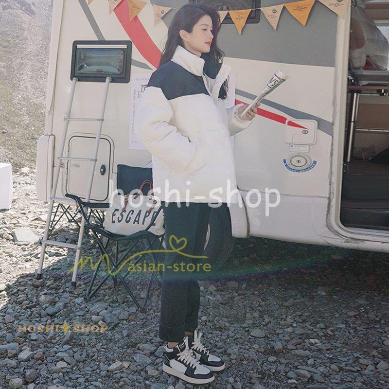 ダウンジャケット レディース ダウンコート 立ち襟 暖かい ショート丈