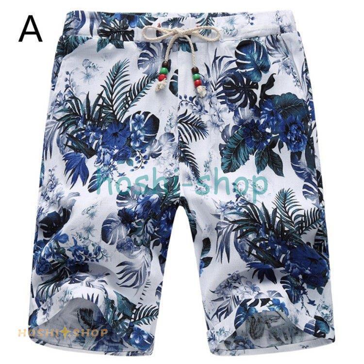 メンズ リネン ハーフパンツ 短パン ショートパンツ 綿麻 花柄アロハ ハワイアン 夏服 お兄系 Star1218 Flower54 星野 通販 Yahoo ショッピング